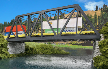 Modernized Double-Track Railroad Truss Bridge -- Kit - 15 x 5 x 4-1/2"  38.1 x 12.7 x 11.4cm-5