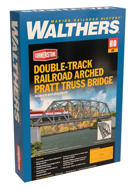 Arched Pratt Truss Railroad Bridge -- Double-Track Kit - 23 x 5 x 5-1/4"  58.4 x 12.7 x 13.3cm-3