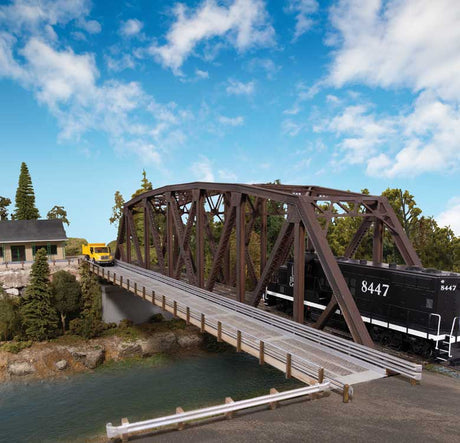 Truss Railroad Bridge with Roadway -- Kit-1