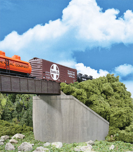 Single-Track Railroad Bridge Concrete Abutments pkg(2) -- Kit - 4-9/16 x 8-9/16 x 4-7/16"  11.5 x 21.7 x 11.2cm-1