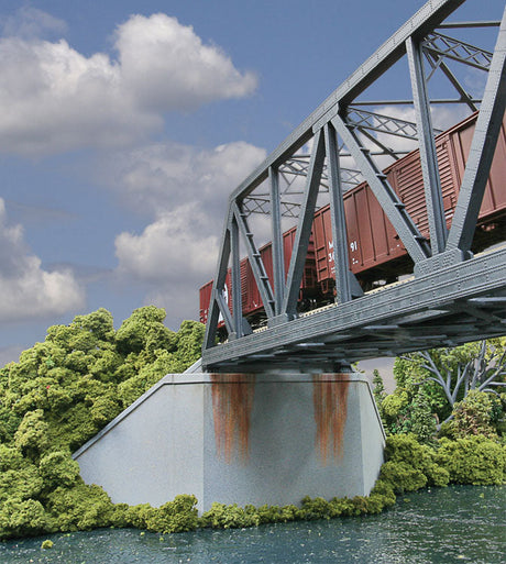 Double-Track Railroad Bridge Concrete Abutment pkg(2) -- Kit - 11-1/4 x 3-1/4 x 5-1/4"  28.6 x 8.3 x 13.3cm-1