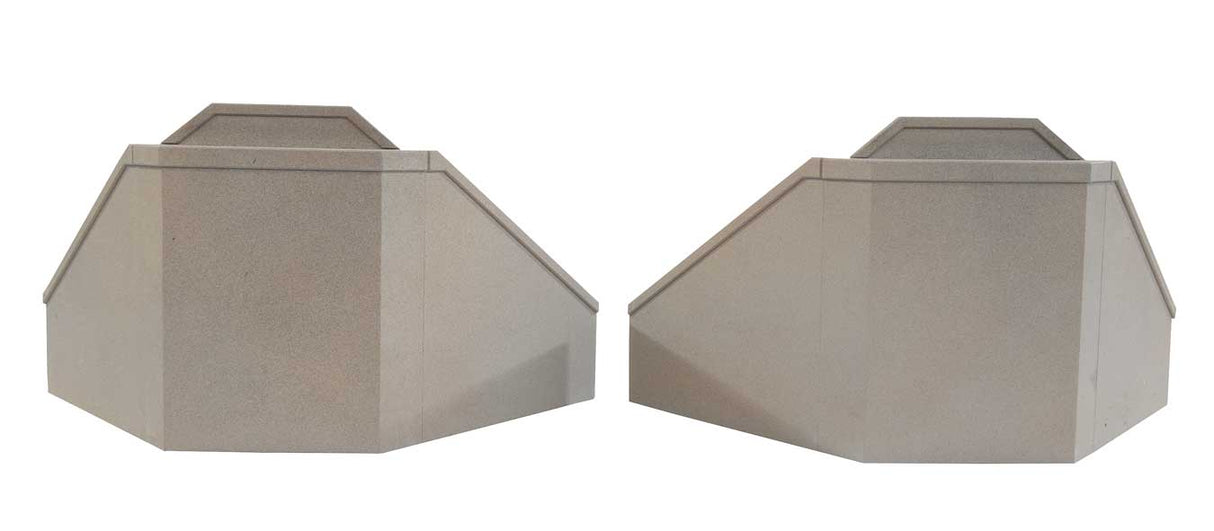 Double-Track Railroad Bridge Concrete Abutment pkg(2) -- Kit - 11-1/4 x 3-1/4 x 5-1/4"  28.6 x 8.3 x 13.3cm-2