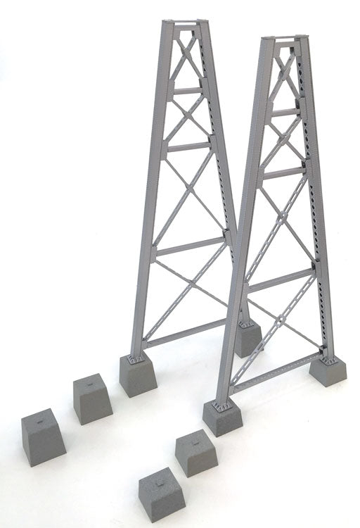 Steel Railroad Bridge Tower Bent 2-Pack -- Kit-2