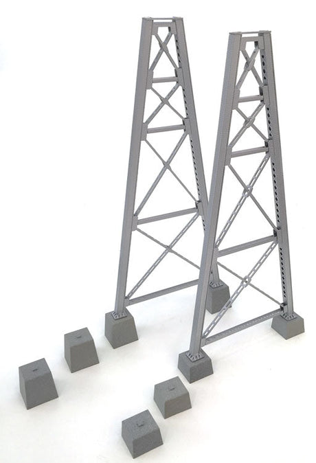 Steel Railroad Bridge Tower Bent 2-Pack -- Kit-2