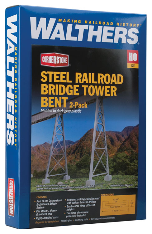 Steel Railroad Bridge Tower Bent 2-Pack -- Kit-3