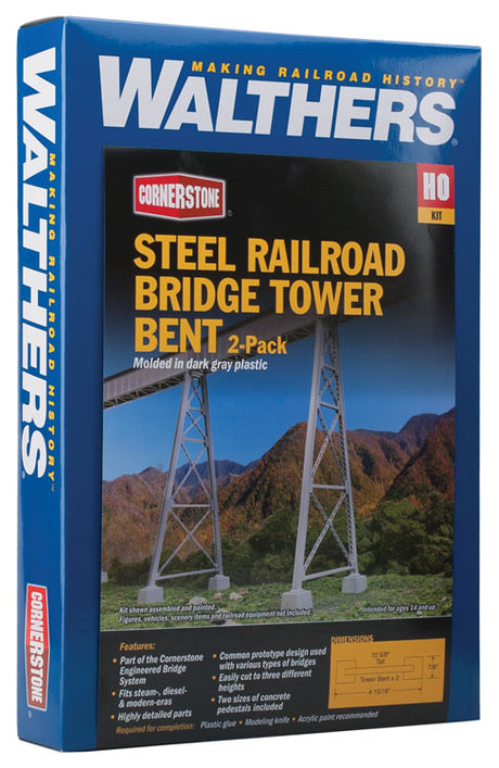 Steel Railroad Bridge Tower Bent 2-Pack -- Kit-3