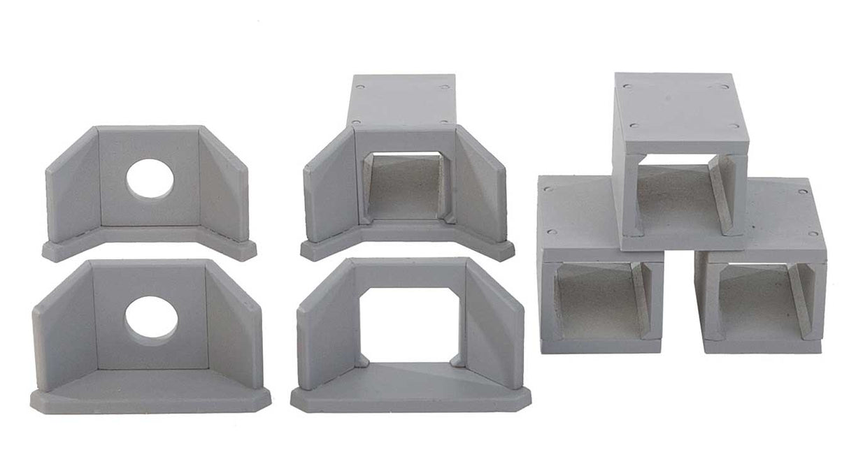 Concrete Culverts pkg(4) -- Kit - 1-1/2 x 1/2 x 13/16"  3.8 x 1.2 x 2cm-2