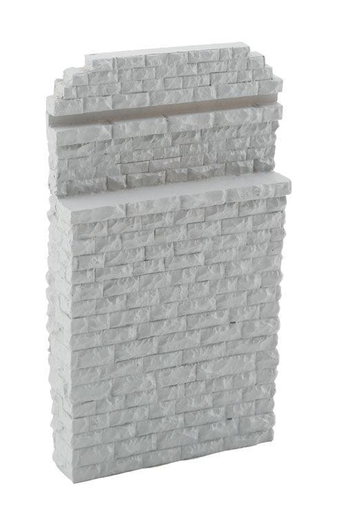 Single-Track Railroad Bridge Stone Abutment - Resin Casting -- Approximate Dimensions: 3-1/4 x 5/8 x 5-3/4"  8.2 x 1.5 x 14.6cm