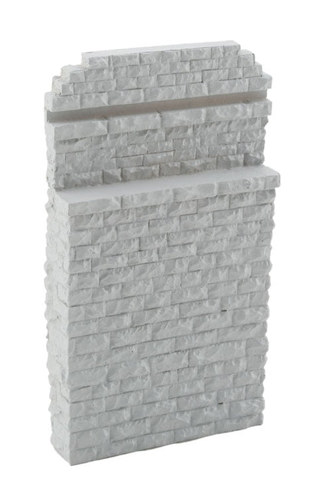 Single-Track Railroad Bridge Stone Abutment - Resin Casting -- Approximate Dimensions: 3-1/4 x 5/8 x 5-3/4"  8.2 x 1.5 x 14.6cm