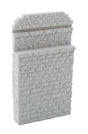Single-Track Railroad Bridge Stone Abutment - Resin Casting -- Approximate Dimensions: 3-1/4 x 5/8 x 5-3/4"  8.2 x 1.5 x 14.6cm