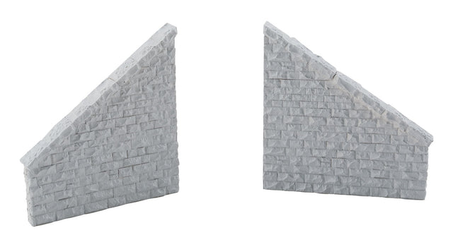 Railroad Bridge Stone Wing Walls - Resin Casting -- One Each Left & Right; Approximately: 3-3/4 x 7/16 x 4"  9.5 x 1.1 x 10.1cm