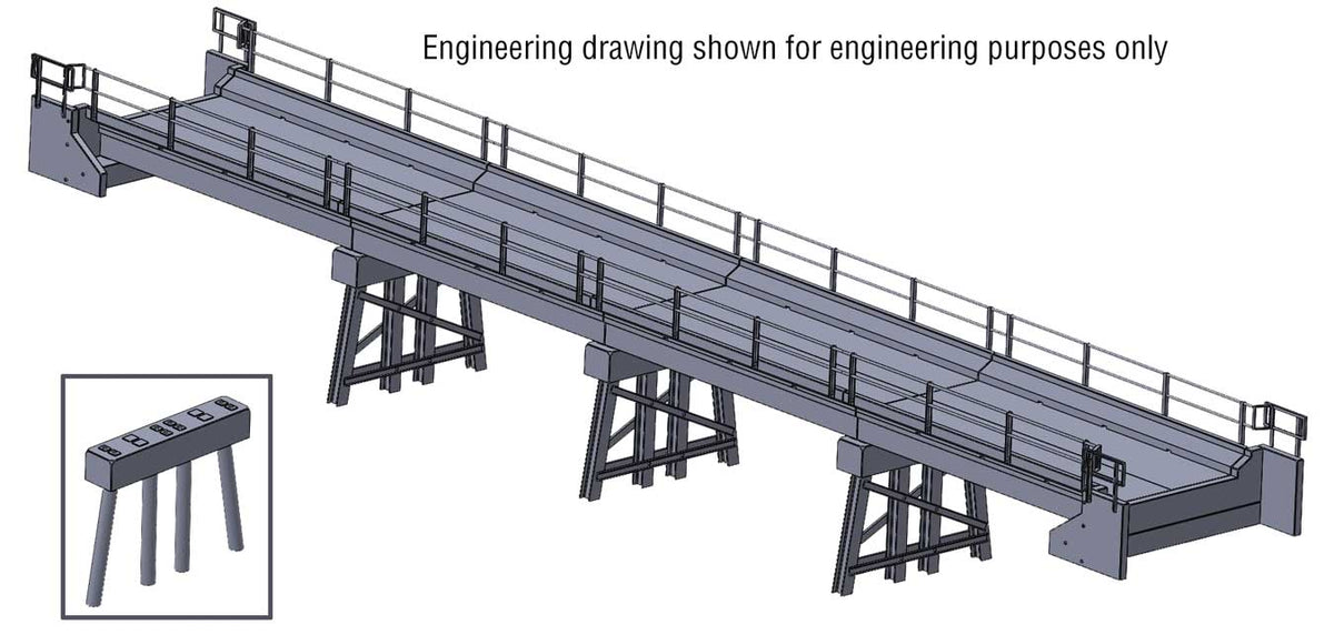 Modern Short-Span Concrete Railroad Bridge -- Kit - 17-7/8 x 2-13/16 x 2-7/8"  45.4 x 7.1 x 7.3cm-2