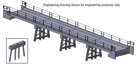 Modern Short-Span Concrete Railroad Bridge -- Kit - 17-7/8 x 2-13/16 x 2-7/8"  45.4 x 7.1 x 7.3cm-2
