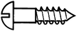 Brass or Brass-Plated Wood Screws pkg(24) -- #1; 1/2 x .073"  1.27 x .19cm