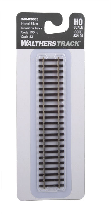 Nickel Silver Transition Track -- Code 100 to Code 83 - 6" 15.3 cm Long-1