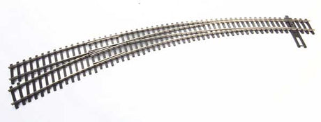 Code 83 Nickel Silver DCC-Friendly Curved Turnout - 20 and 24" Radii -- Left Hand-1