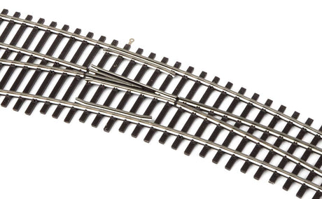 Code 83 Nickel Silver DCC-Friendly Curved Turnout - 20 and 24" Radii -- Left Hand-2