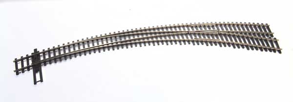 Code 83 Nickel Silver DCC-Friendly Curved Turnout - 20 and 24" Radii -- Right Hand-1