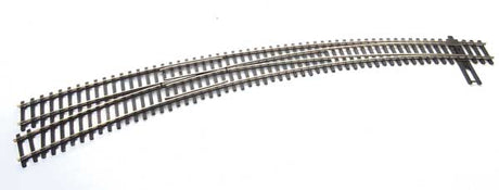 Code 83 Nickel Silver DCC-Friendly Curved Turnout - 24 and 28" Radii -- Left Hand-1