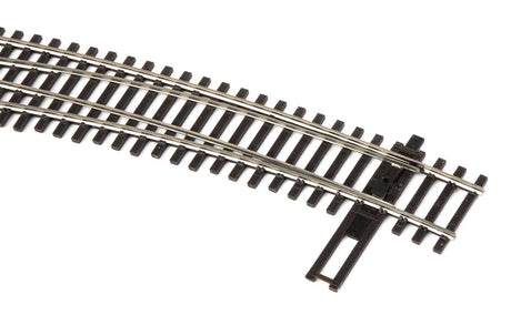 Code 83 Nickel Silver DCC-Friendly Curved Turnout - 24 and 28" Radii -- Left Hand-3