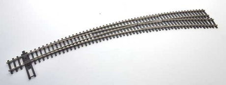 Code 83 Nickel Silver DCC-Friendly Curved Turnout - 24 and 28" Radii -- Right Hand-1