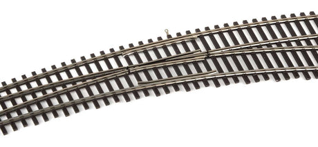Code 83 Nickel Silver DCC-Friendly Curved Turnout - 24 and 28" Radii -- Right Hand-2
