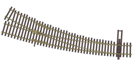 Code 83 Nickel Silver DCC-Friendly Curved Turnout - 24 and 36" Radii -- Right Hand