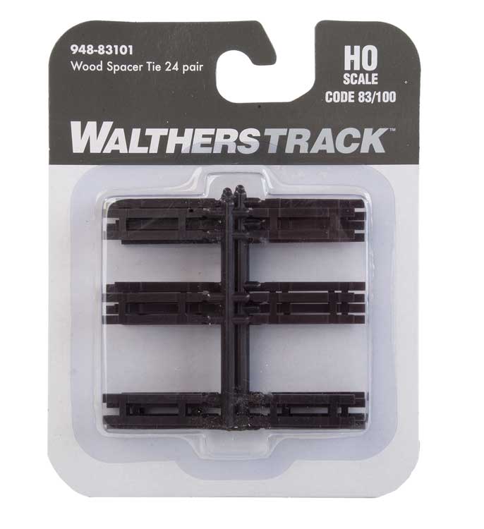 Wood Spacer Ties for Code 83 or Code 100 Track -- 24 Pairs-2