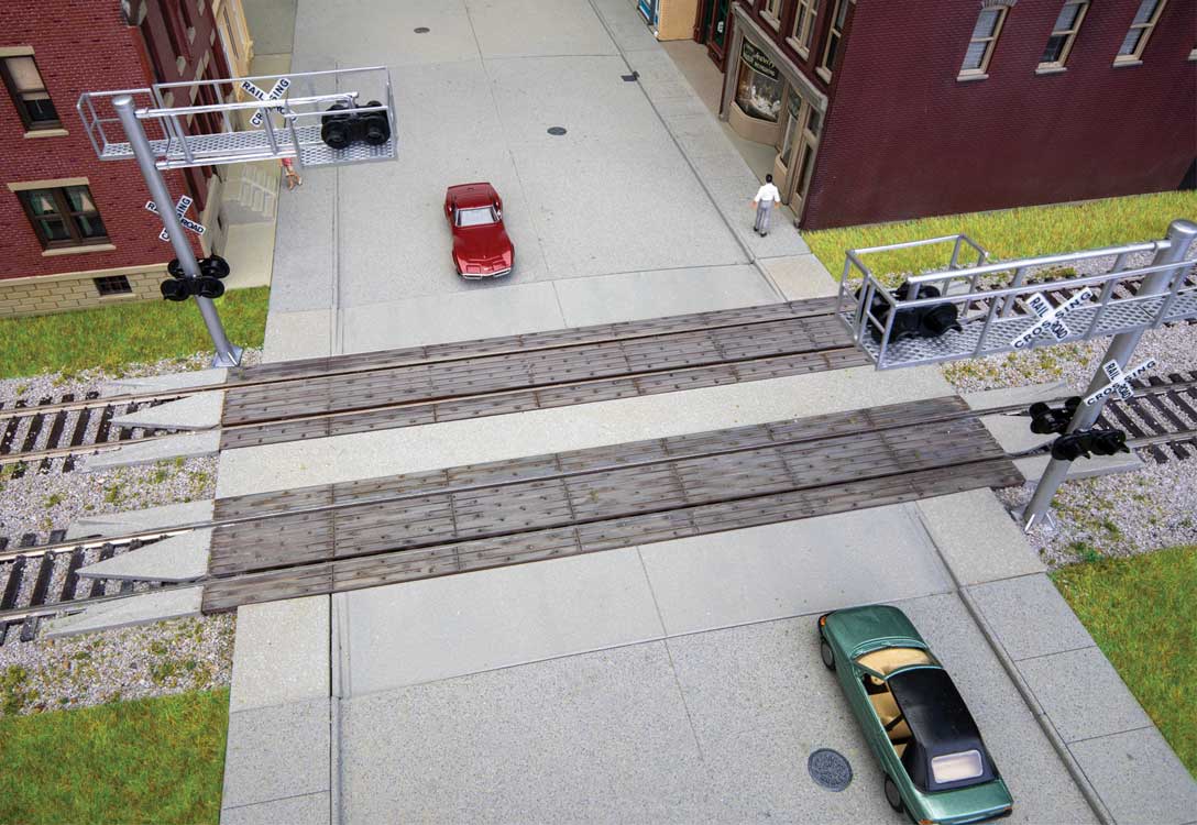 Modern Wood Grade Crossing w/Rerailer Ends -- Kit-1