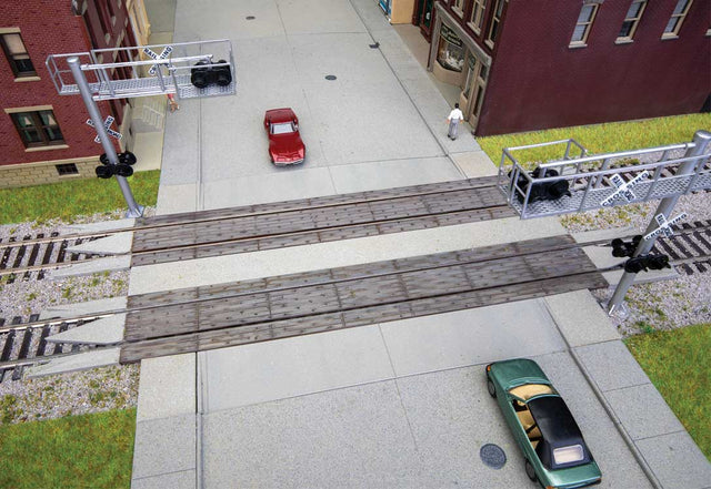Modern Wood Grade Crossing w/Rerailer Ends -- Kit-1