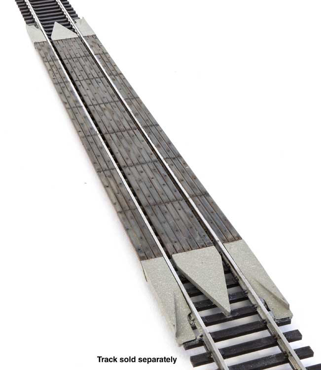 Modern Wood Grade Crossing w/Rerailer Ends -- Kit-3