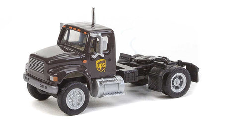 International(R) 4900 Single-Axle Semi Tractor Only - Assembled -- United Parcel Service (Modern Shield Logo; brown, yellow)-1