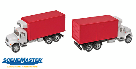 International(R) 4900 Dual-Axle Refrigerated Van - Assembled -- White Cab, Red Body