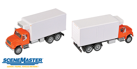 International(R) 4900 Dual-Axle Refrigerated Van - Assembled -- Orange Cab, White Body-1