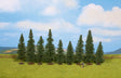 Fir Trees pkg(9) -- 3-1/8 to 4-3/4"  8 to 12cm Tall w/Flat Base-1