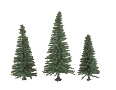 Fir Trees pkg(9) -- 3-1/8 to 4-3/4"  8 to 12cm Tall w/Flat Base-2