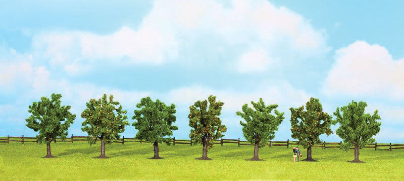 Fruit Trees pkg(7) -- 3-1/8"  8cm w/Flat Base-1