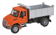 International(R) 4300 Single-Axle Dump Truck - Assembled -- Orange Cab, Silver Dump Bed-1