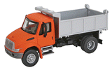 International(R) 4300 Single-Axle Dump Truck - Assembled -- Orange Cab, Silver Dump Bed-1
