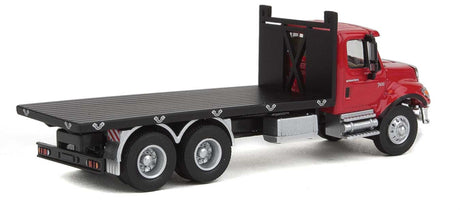 International(R) 7600 3-Axle Flatbed Truck - Assembled -- Red Cab, Black Flatbed-2