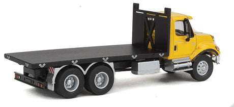 International(R) 7600 3-Axle Flatbed Truck - Assembled -- Yellow Cab, Black Flatbed-2