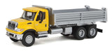 International(R) 7600 3-Axle Heavy-Duty Dump Truck - Assembled -- Yellow Cab, Silver Dump Body-1
