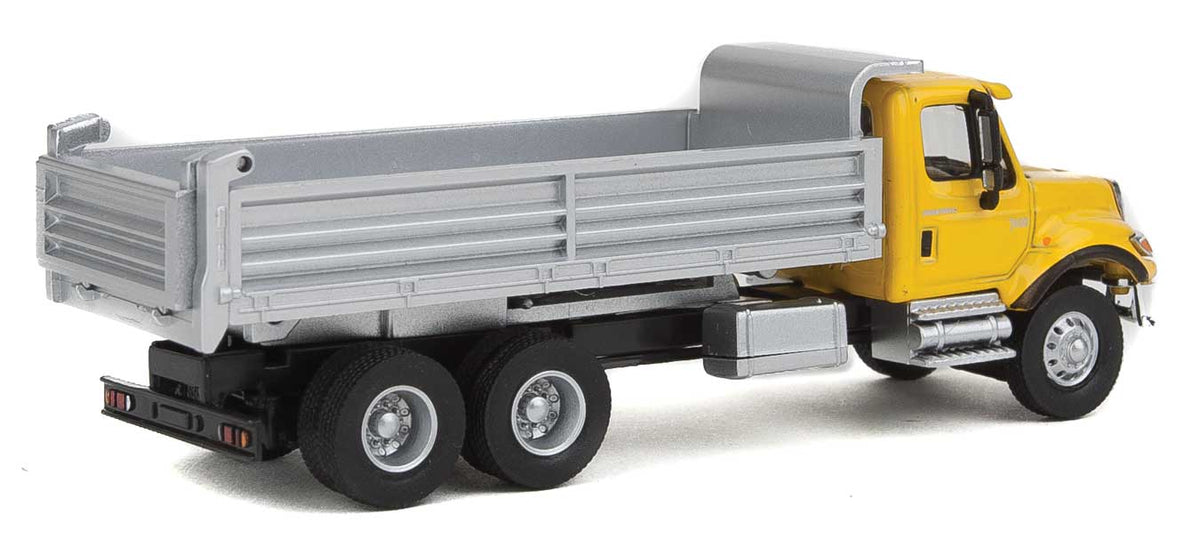 International(R) 7600 3-Axle Heavy-Duty Dump Truck - Assembled -- Yellow Cab, Silver Dump Body-2