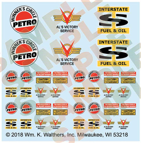 International(R) 7600 Tank Truck w/Trailer - Assembled -- Al's Victory Service, Interstate Oil & Winner's Circle decals (red, chrome)-2