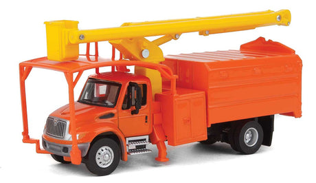 International(R) 4300 2-Axle Truck with Tree Trimmer Body - Assembled -- Orange Cab and Body, Yellow Boom-1