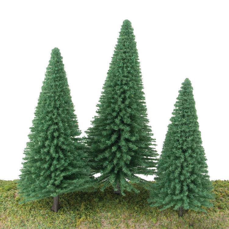 Pine Trees pkg(10) -- 3-3/8 to 5-1/2"  8 to 14cm (Includes Pin Base)-3