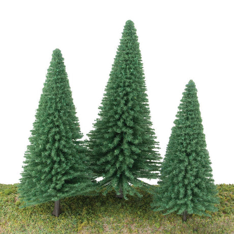 Pine Trees pkg(10) -- 3-3/8 to 5-1/2"  8 to 14cm (Includes Pin Base)-3