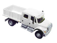 International(R) 7600 2-Axle Crew Cab Truck with Solid Stake Bed - Assembled -- White with Railroad Maintenance-of-Way logo decals