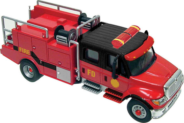 International(R) 7600 2-Axle Crew-Cab Brush Fire Truck - Assembled -- Red, Black