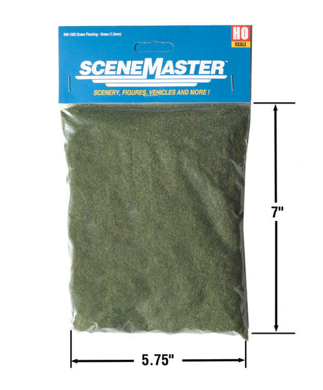Static Grass Flocking -- Green Blend 1/16"  1.5mm Fibers, 3-1/2oz  100g-3